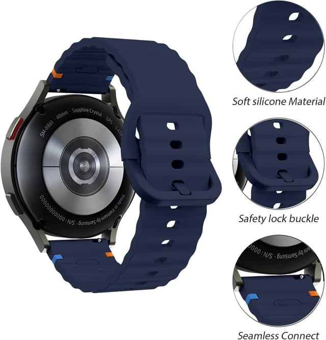 Detalle de 22mm silicone watch strap for Coros and Ticwatch