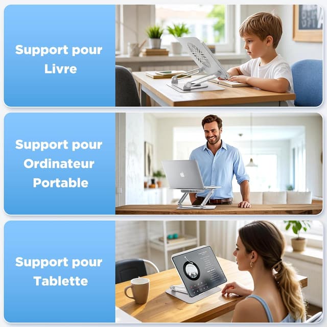 Detalle de Support PC portable ICARE 360° 10 kg