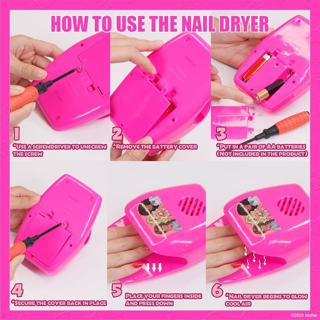 Detalle 1 de Barbie Nagellack Set mit Nageltrockner