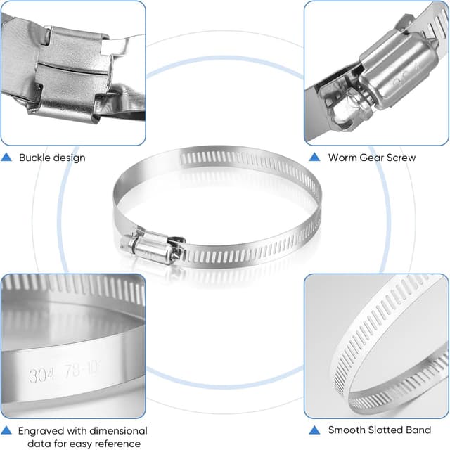 Thumbnail 2 de TICONN 12PCS Hose Clamp Set 5"โ6" ๐