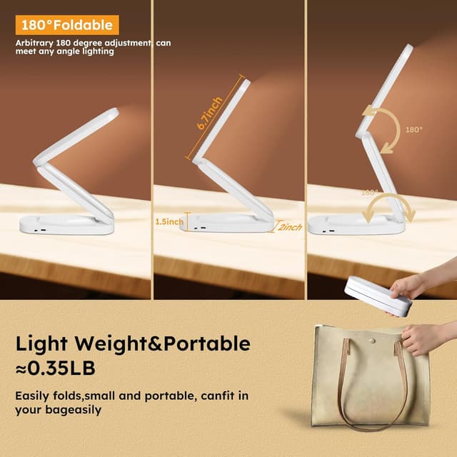 Detalle de Overcomo Rechargeable LED Desk Lamp 3 settings