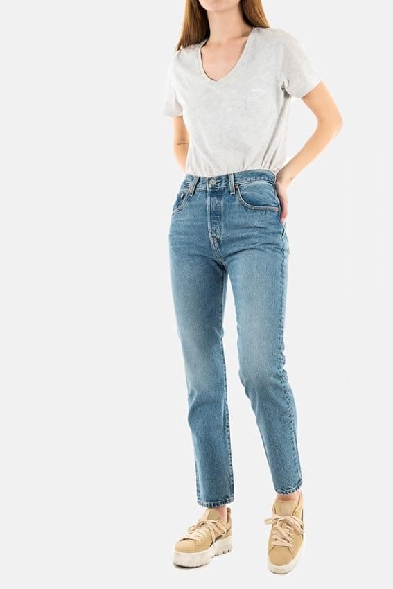 Detalle 2 de Levi's 501 Crop Vaqueros 25W talla 26L Mujer