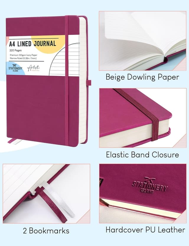 Thumbnail 6 de STATIONERY ISLAND Quaderno A4 a righe con copertina rigida, 320 pagine