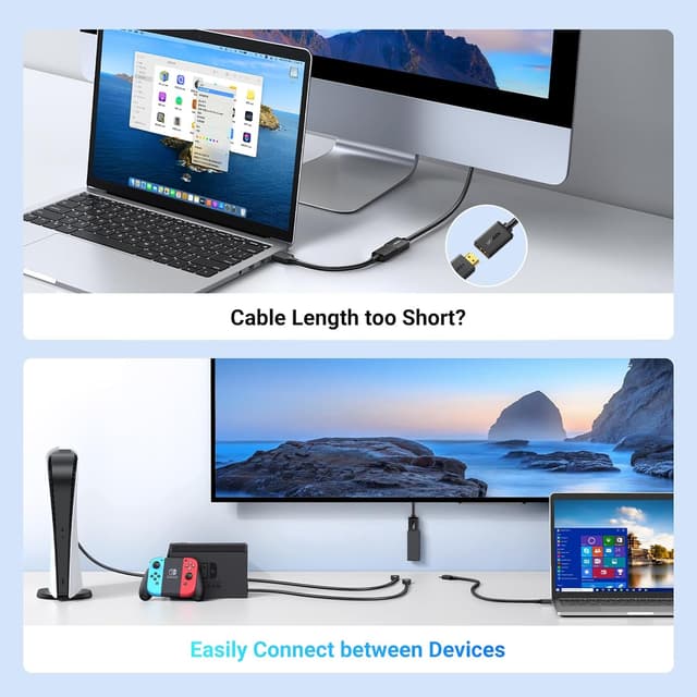 Detalle 2 de UGREEN HDMI Extension Cable 0.5M 4K 60Hz