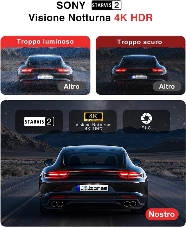 Thumbnail 2 de Jzones 3 Canale Dashcam 4K