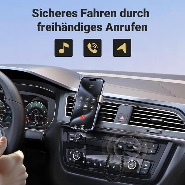 Detalle de UGREEN Bluetooth Aux Adapter Auto 6.0 (Klinke) mit Mikrofon – Empfänger für Freisprechen und Wireless Musik