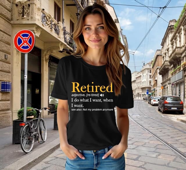 Detalle 2 de Qskall Retirement T-Shirts for Women – Grandma Retired Tee with Funny Slogan