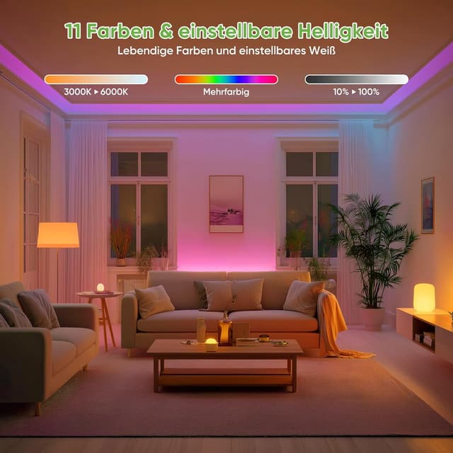 Detalle 2 de Kimjo RGB LED Lampe E27 mit Fernbedienung – akkubetrieben, dimmbar (7W) für Outdoor & Camping