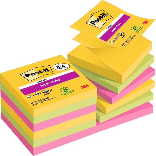 Detalle de Post-it Z-Notes Super Sticky 76 x 76 mm 90 feuilles