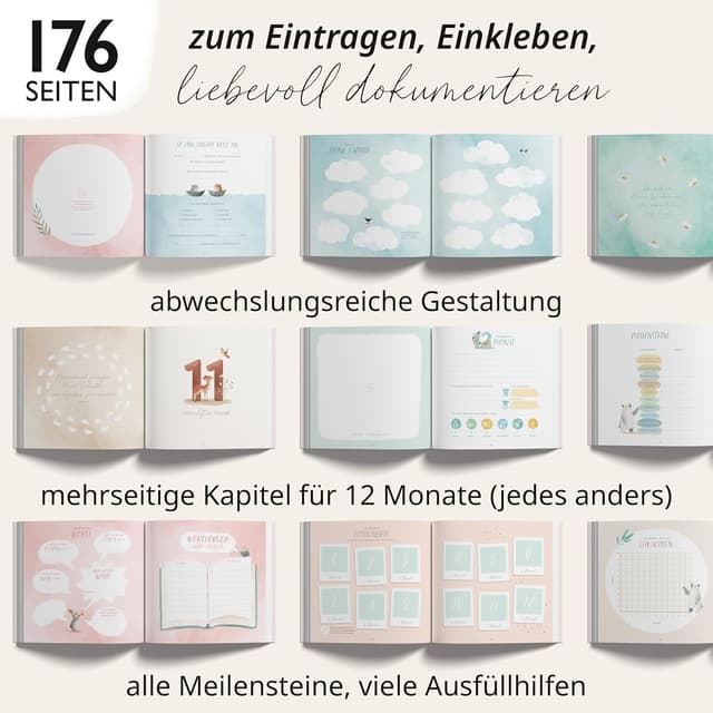 Thumbnail 6 de Mein erstes Jahr Babyalbum 176 Seiten 📘