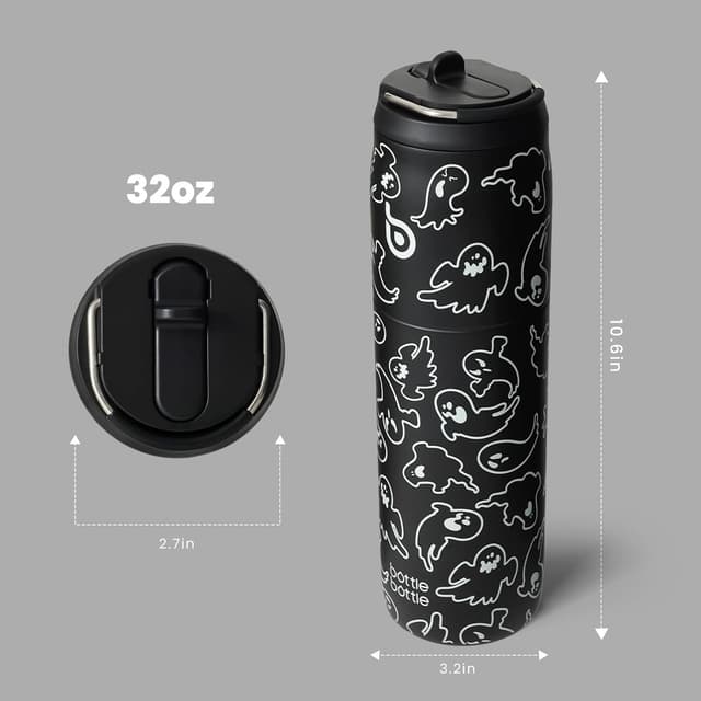 Detalle de Bottle Bottle insulated water bottle 950ml (32oz) with straw lid, handle and stainless steel flask
