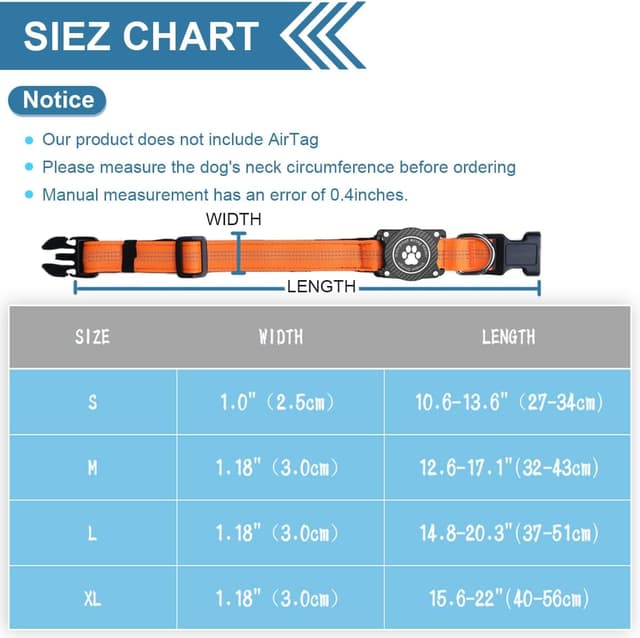 Thumbnail 5 de Ytanest Reflective AirTag Dog Collar L