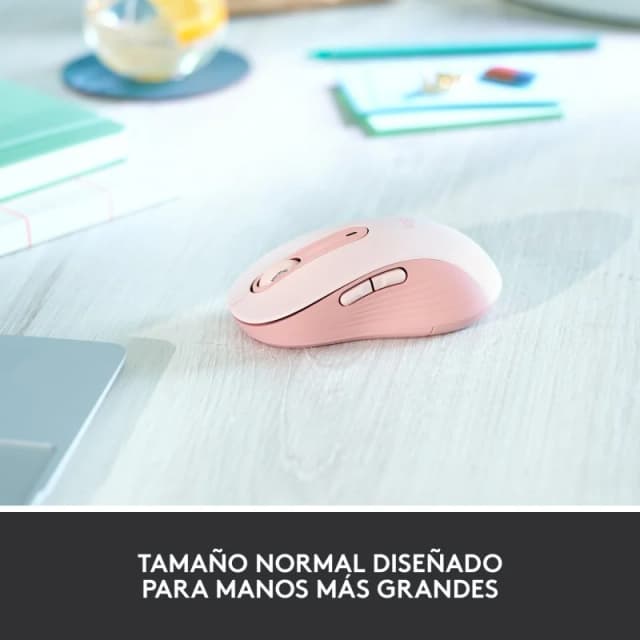 Detalle 2 de Logitech Signature M650 L ratón inalámbrico 2000 DPI rosa
