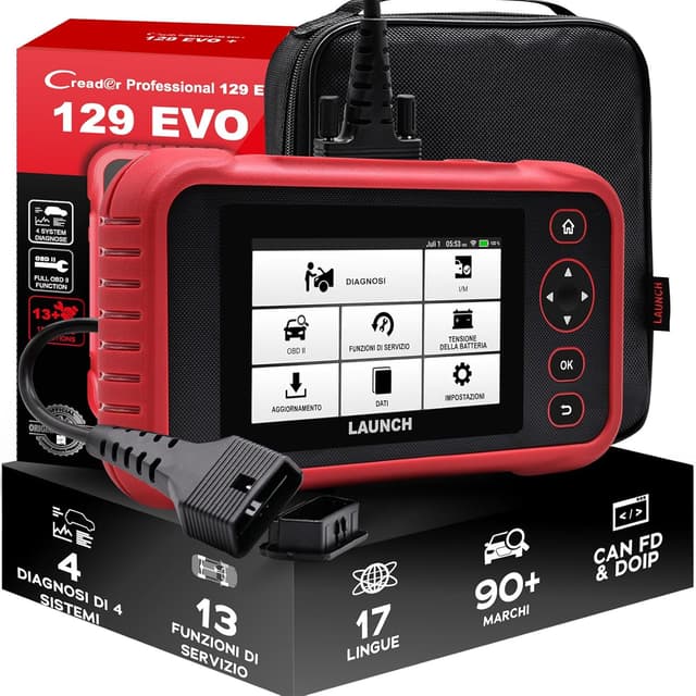 Detalle de LAUNCH CRP129 Evo+ V3.0 Auto Diagnosi con reset e 4 sistemi (ABS, SRS, trasmissione, motore) OBD2, Wi‑Fi, Italiano