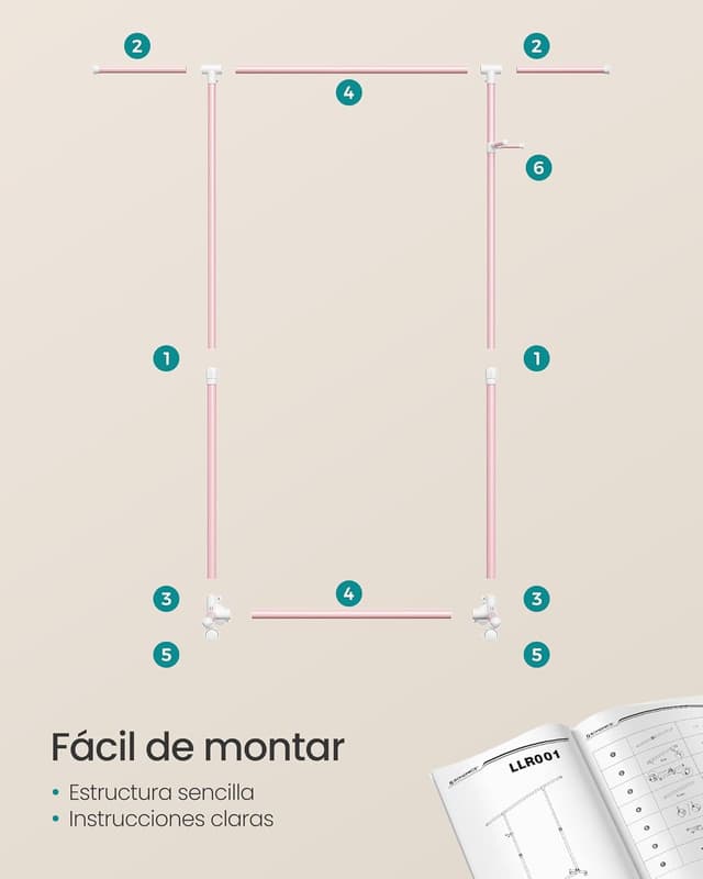 Thumbnail 5 de SONGMICS Perchero con Ruedas LLR001R02