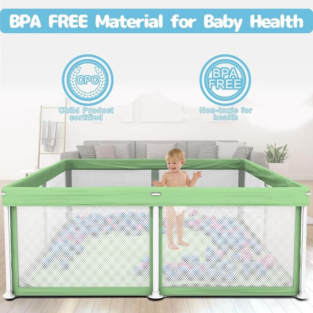 Thumbnail 2 de Laufstall Baby mit Matratze 127x127 cm Avocadogrün