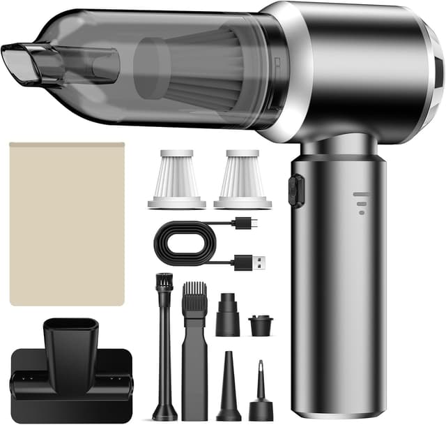 Detalle de Ludunbuy Handstaubsauger 26000 Pa Mini Akku Staubsauger 4-in-1 (Grau)