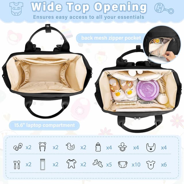 Thumbnail 4 de RAINSMORE Baby Changing Bag Backpack 31cm