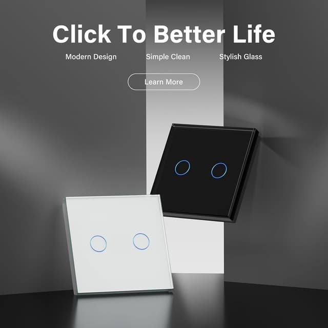 Detalle 2 de BSEED Interruptor táctil 2G 1V Blanco