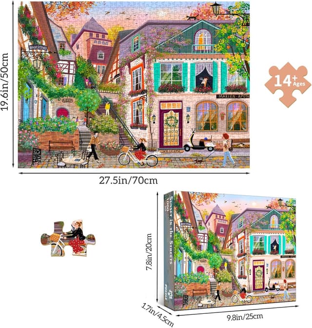 Detalle de HUADADA 1000-Piece Jigsaw Puzzle for Adults – “Sunset in the Alley”