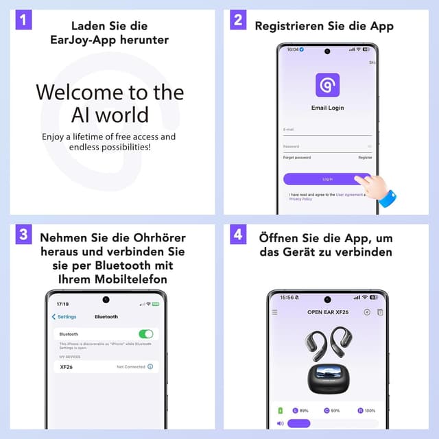 Thumbnail 6 de BEARTAIN KI-Übersetzerkopfhörer 150 Sprachen
