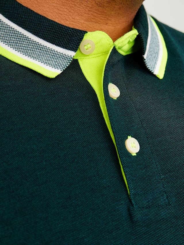 Detalle de JACK & JONES Jjepaulos Herren Polohemd aus Piqué – 1er Pack