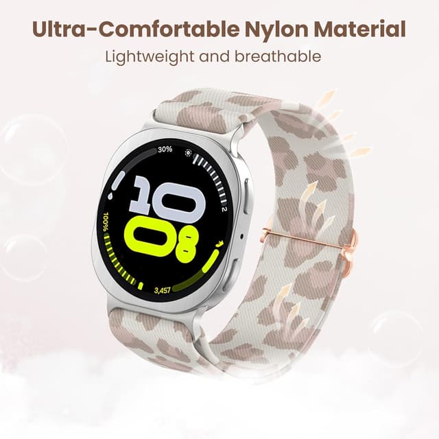 Detalle 2 de Delidigi Braided Stretchy Straps for Samsung Galaxy Watch 8 / 8 Classic (40mm–46mm) — elastic nylon one-click bands