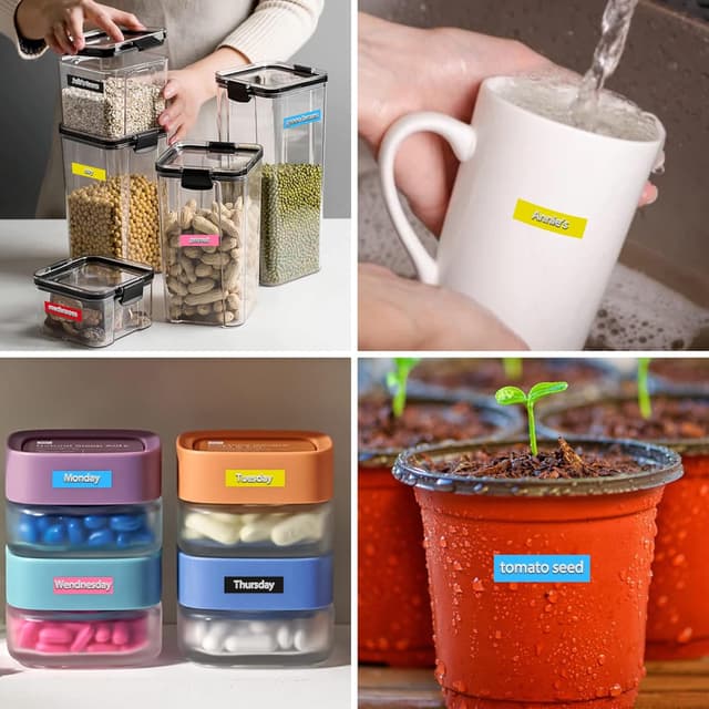 Detalle de kamo Bänder kompatibel mit Brother P-touch (12 mm, gelb) für TZe-631 / PT-Hxx & mehr – 5er-Pack