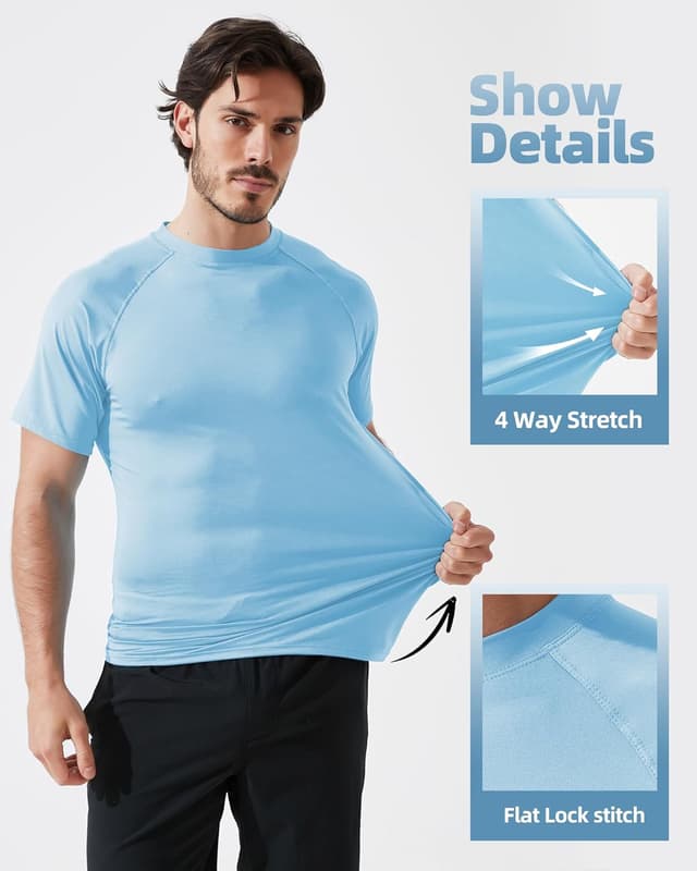 Detalle 2 de Arcweg Rashguard da mare uomo con UPF 50+ e maniche corte