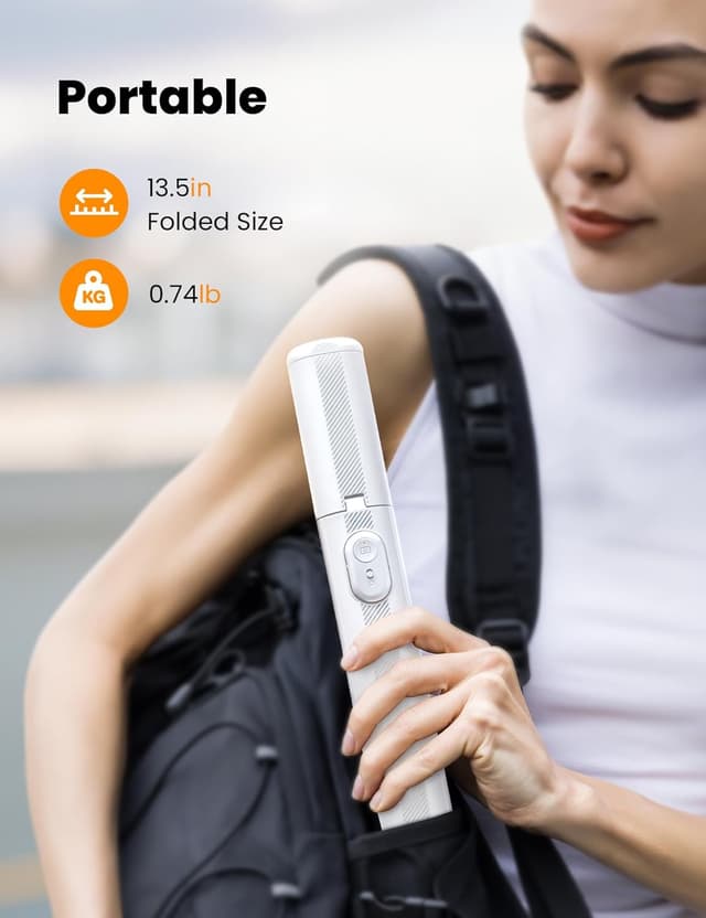 Detalle de ANXRE 71"/180cm Phone Tripod Monopod (NT79) with Bluetooth Remote – White