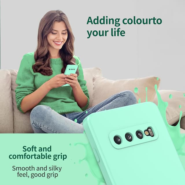 Thumbnail 6 de Watana Hülle für Samsung Galaxy S10 – Soft-Touch Silikoncase mit Mikrofaserfutter (Mintgrün)