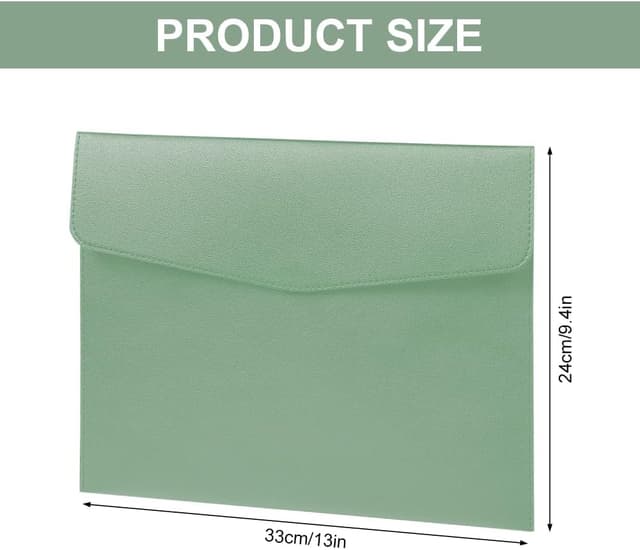 Detalle de OFFCUP porte-documents A4 en cuir PU imperméable – lot de 2 pochettes vertes