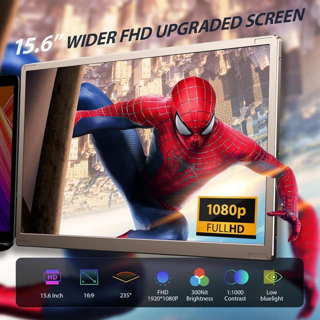 Detalle de Enzion Enzion Laptop Screen Extender (15.6-inch) – Upgraded FHD Triple Portable Monitor, Detachable Dual Screen, Plug & Play