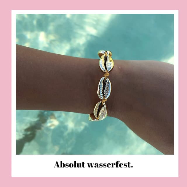 Detalle de GD GOOD.designs bracciale conchiglia regolabile da uomo, doratura 18K