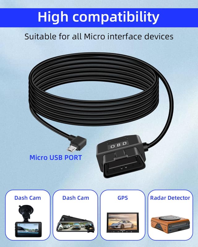 Thumbnail 6 de YANBORONSN OBD Power Cable Dash Cam