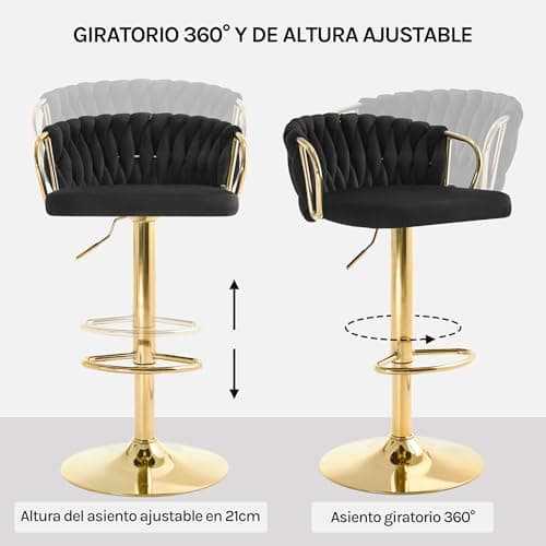 Detalle 2 de WOLTU Taburete de Bar Juego de 2