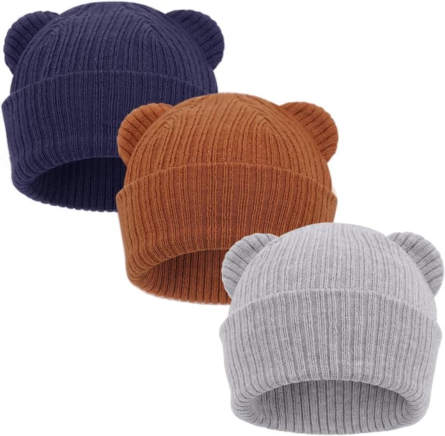 Imagen de DRESHOW Toddler Beanie with Bear Ears 0–24 months en OfertitasTOP