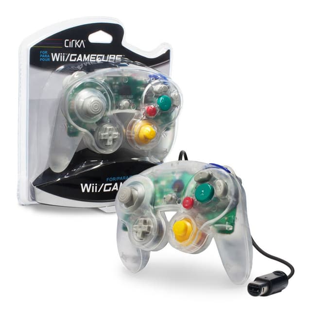 Detalle de Cirka Wired Controller for Nintendo GameCube & Wii (Clear) — Dual Analog + Vibration