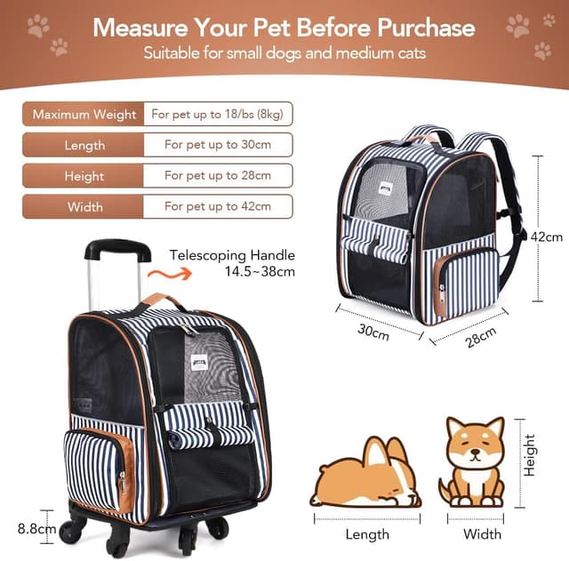 Detalle 2 de Lekespring Hunderucksack 2-in-1 mit Trolley