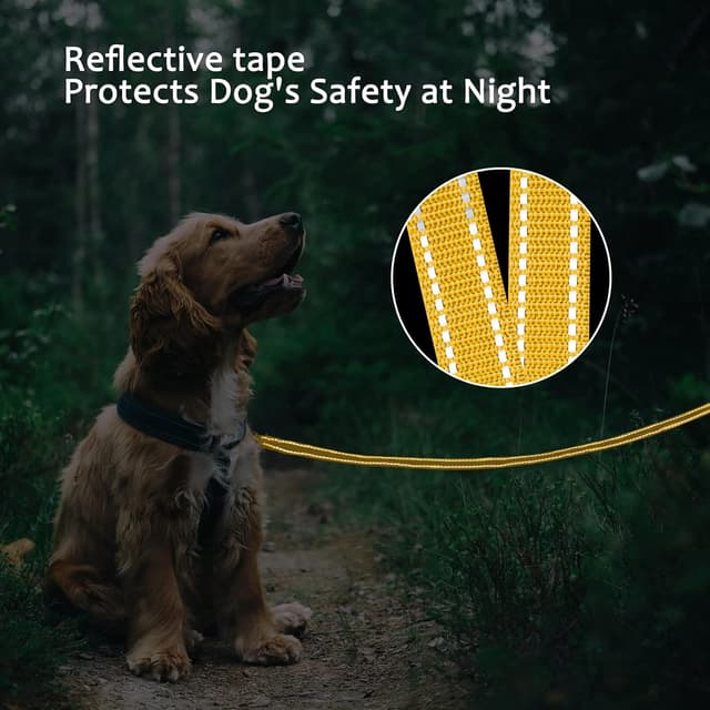 Detalle de COMSLE Long Leads for Dog Training (3m–20m) – Extra Long Nylon Training Leash with Rotating Buckle