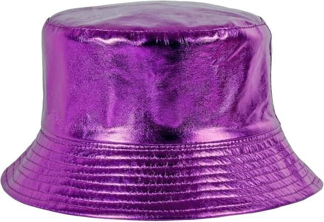 Detalle de MILAKOO wasserfester Eimerhut im Punk/Hip-Hop-Style mit holografischem Metallic-Finish (reversibel)
