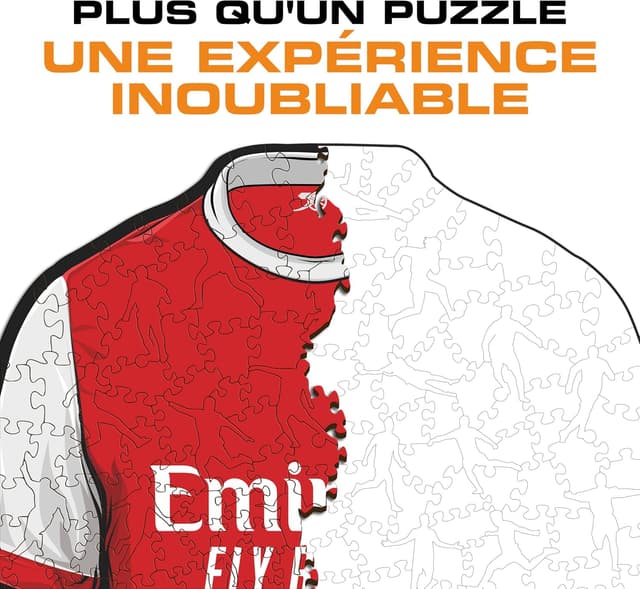 Detalle de Iconic Puzzles Arsenal Maillot – puzzle en bois 150 pièces sous licence officielle (taille S)
