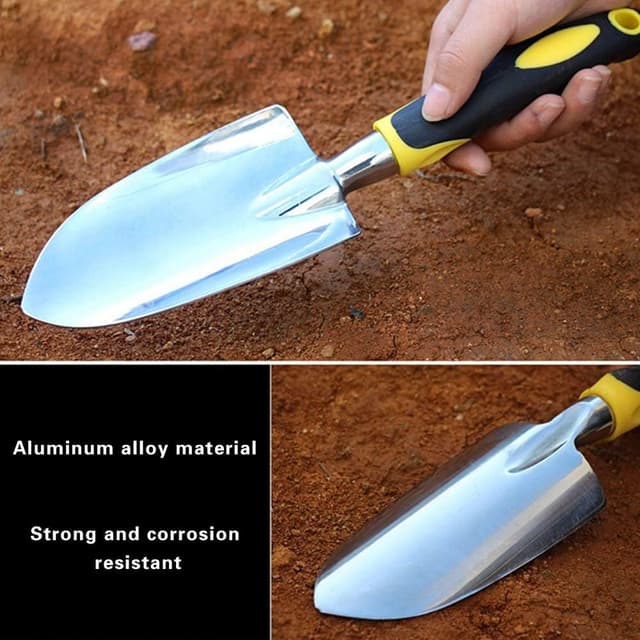 Detalle 2 de Cuayaes kleine Gartenschaufel / Handschaufel (30 cm), gummierter rutschfester Griff