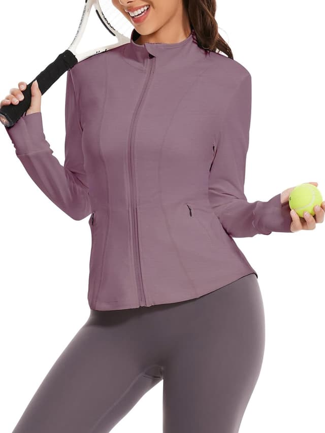 Detalle 2 de VUTRU Damen Laufjacke Sportjacke Langarm für Running