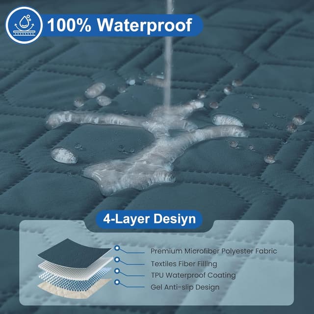 Thumbnail 3 de YSTELLAA Copripoltrona 1 posto impermeabile per relax reclinabile con braccioli, verde scuro