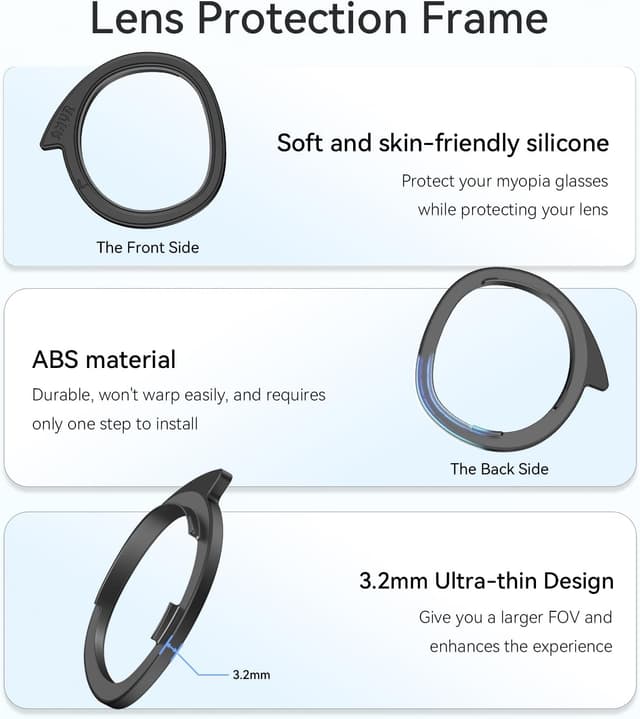 Detalle de AMVR Lens Protector Set for Meta/Oculus Quest 3 (glasses spacer frame, no lenses)