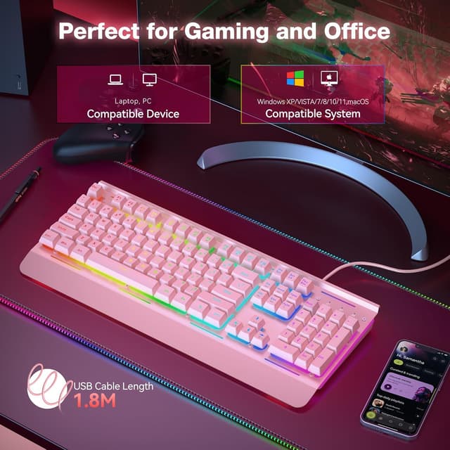 Thumbnail 6 de TECKNET RGB Gaming Tastatur 105 Tasten