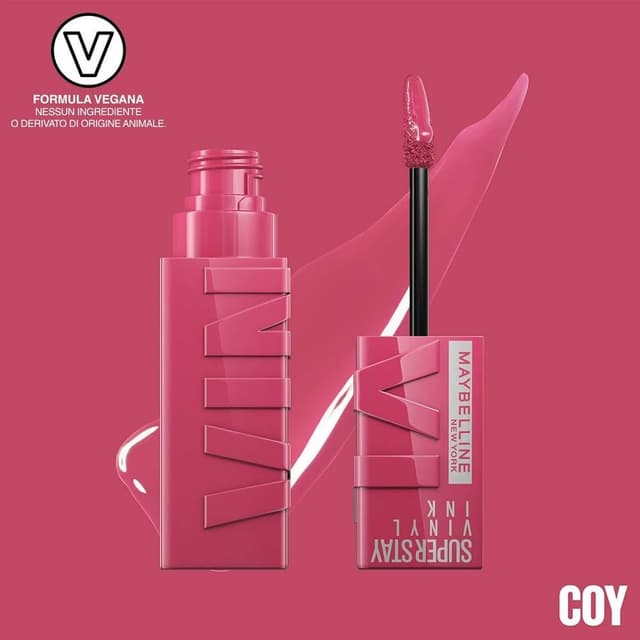 Detalle de Maybelline New York Superstay Vinyl Ink 20 COY – tinta labbra a lunga tenuta con effetto vinilico fino a 16H