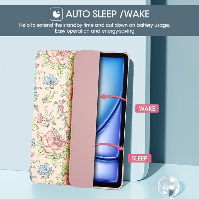 Detalle de ProCase Hülle für iPad Air 13 Zoll (M4/M3/M2, 2026/2025/2024) – Smart Cover mit transluzenter Rückseite in Rosa