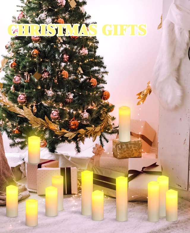 Detalle 1 de Da by velas LED 12 sin llama, marfil con control remoto 🕯